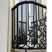 Rampe de balcon Tanlong avec supports, style fer forgé, rampe extérieure résistante à la rouille avec revêtement en poudre