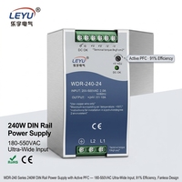 Alimentation sur rail DIN simple haute fiabilité WDR-240-24, 24V 10A 240W, convertisseur AC/DC pour l'automatisation industrielle