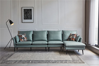 Moderno verde claro Modular Inflable Sofá Cama Marco de madera/Metal Muebles de sala de estar para el hogar o el hotel