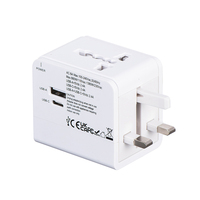 FOXCAN Chargeur Mural International Tout-en-un Double USB, Matériau Ignifuge PC, Protection Contre la Recharge Excessive, Adaptateur de Voyage Universel