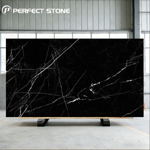 Panel de Piedra Sinterizada <span class=keywords><strong>Nero</strong></span> Marquina Pulida al por Mayor con MOQ de 5 Piezas, Piedra Sinterizada Negra - Product Image 1