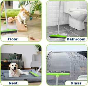 Adjustable <b>Rubber</b> Eco-Friendly Water Resistant Pet Hair Removal Broom Brush Dust Scraper Carpet Sweeper Wash Mop Telescopic - Product Image 4