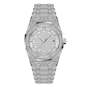 Nouvelle montre pour homme Hip-hop avec bracelet, grand cadran entièrement serti de diamants, résistante à l'eau - Product Image 2