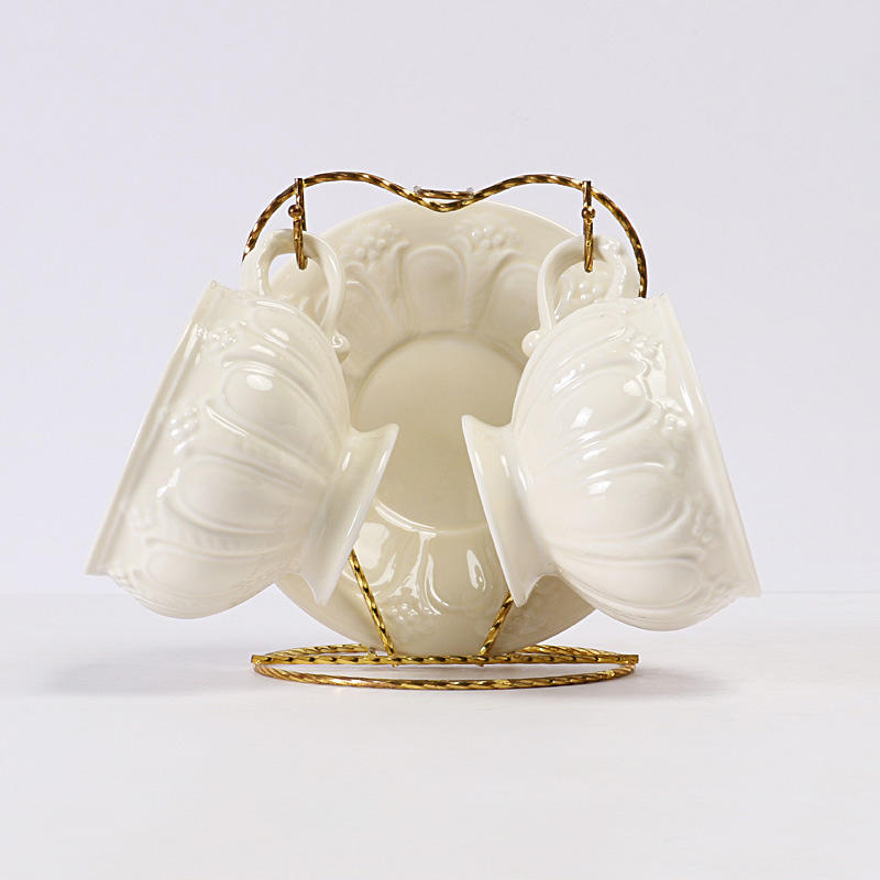 double cup and saucer(cream color)