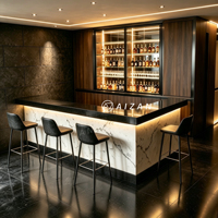 Comptoir de bar en marbre artificiel de luxe à prix abordable pour la maison, les restaurants de sushis et les salons d'hôtel