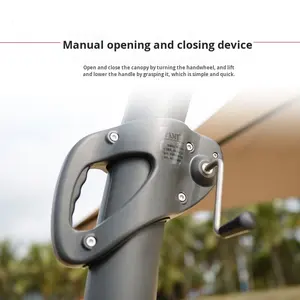 Sombrilla de Jardín Grande con Base Curva de Aleación de Aluminio, Diseño Versátil, Muebles de Exterior de Lujo <span class=keywords><strong>para</strong></span> Playa, Rotación - Product Image 2