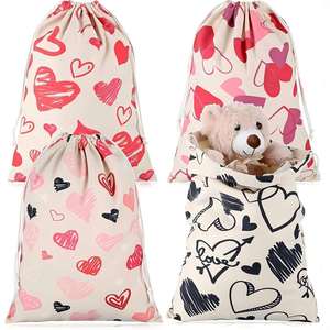 Valentines Day Heart-Shaped Drawstring Pouch <b>Wedding</b> Party Favors Storage <b>Bag</b> Decorative <b>Gift</b> Linen Wrapping Cloth - Product Image 3