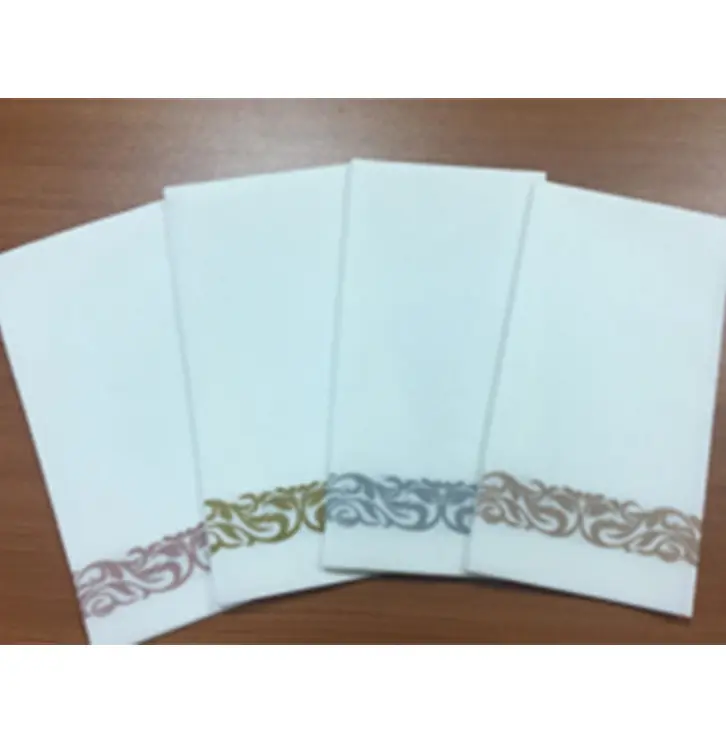 Serviettes en papier jetables autocollants, lot de 1/6 pièces, en papier doux, absorbant, avec décoration florale en argent, serviettes d'soirée pour invités