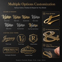 Autocollant en métal 3D en relief, logo personnalisé, feuille d'or ou d'argent, imperméable, sans fond, décalcomanie