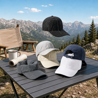 Casquettes de baseball personnalisées en nylon vierges à 6 panneaux, imperméables, avec boucle coulissante, dos extensible en maille perforée au laser