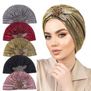 Turbante de Joyería de Colores Brillantes al por Mayor con Delicados Accesorios de Joyería, Pañuelo para la Cabeza de Poliéster, Pañuelos Diarios para Mujer - Product Image 1