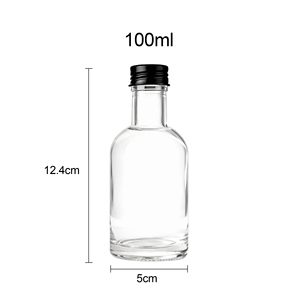 100ml Round Mini Liquor Samples Clear Glass Liquor Bottle with Custom Labeling for Vodka <strong>Gin</strong> &amp; <strong>Ginger</strong> Juice Brands - Product Image 3