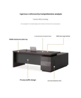 Bureau d'ordinateur moderne pour cadres, construction en mélamine bois, design modulaire, écologique, durable, mobilier de bureau commercial