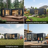 Structure en acier, maison conteneur extensible de 20 pieds ou 40 pieds, villa préfabriquée de luxe pliable avec deux chambres, installation rapide et moderne