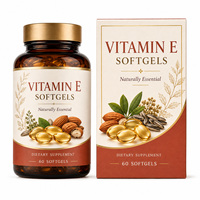 Capsules de vitamine E de qualité supérieure avec huile de lin et lécithine pour le soutien de la santé cardiovasculaire et antioxydante, approvisionnement ODM