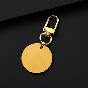 מחזיק מפתחות עגול מנירוסטה עם אבזם שער, טבעת מפתחות ממתכת, הדפסת לייזר צבעונית, חומר חרוט בהתאמה אישית - Product Image 2