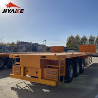 Elegante naranja profesional mejor tecnología de producción nuevo remolque completo de transporte de cama plana pesada con placa deflectora