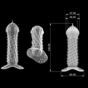 Nouveaux étuis en silicone pour pénis, produits pour prolonger les rapports sexuels, anneaux de pénis pour les doigts, ensemble de préservatifs pour adultes pour hommes, durée plus longue - Product Image 4
