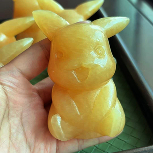 Vendita all'Ingrosso di Sculture in Cristallo Naturale da 10cm, Intagli in <span class=keywords><strong>Calcite</strong></span> Gialla a Forma di Personaggi dei Cartoni Animati, Animali e Pokémon Pikachu - Product Image 4
