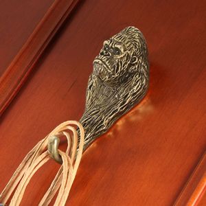 Poignée de <span class=keywords><strong>porte</strong></span> en laiton massif, motif gorille, laiton antique, grand crochet, silhouette animale, quincaillerie de meuble, cuivre pur, bouton de tirage - Product Image 1