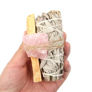 Bán Buôn Số Lượng Lớn California Trắng Sage Và Palo Santo Smudge Stick Với Tinh Thể - Product Image 5