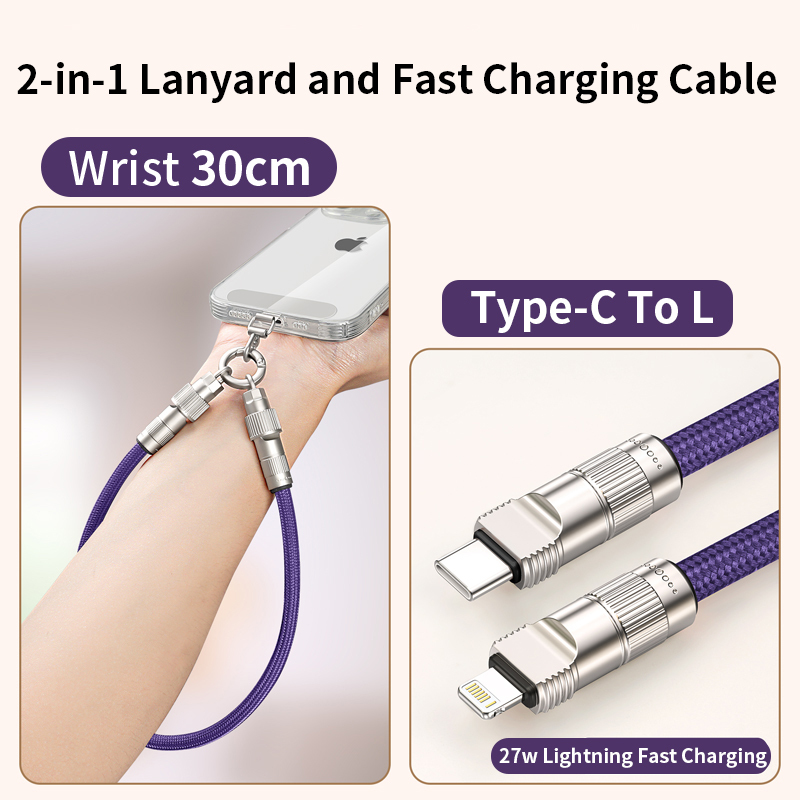 สายคล้องข้อมือ L สีม่วง Type-C