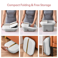 Baignoire de massage des pieds pliable avec rouleaux manuels, chauffage automatique, maintien au chaud, bassin de spa électrique filaire 110V/220V 50-60Hz, soulagement du stress