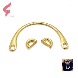 LiHui Phụ Kiện Kim Loại Chất Lượng Cao Túi Kim Loại Màu Vàng Tùy Chỉnh Túi Xách Hợp Kim Kẽm Túi Xách Tay Hình Bầu Dục Kim Loại Tay Cầm Túi Xách - Product Image 4