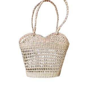 Cesta de almacenamiento de mimbre de jacinto de agua de flor clásica hecha a mano marrón claro de alta calidad, artesanías de mimbre clásicas de Vietnam para - Product Image 2