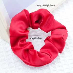 단색 대장 scrunchie 간단한 한국 작은 요정 머리 밧줄 도매 - Product Image 2