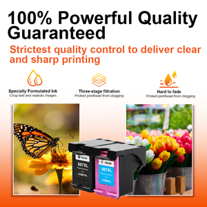 Topjet 667XL <span class=keywords><strong>667</strong></span> XL ตลับหมึกสีพรีเมี่ยมที่นํามาผลิตใหม่สําหรับ HP667XL HP667 สําหรับ HP DeskJet ประโยชน์ 1275 2374 2375 เครื่องพิมพ์ - Product Image 4
