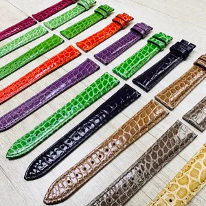 Latest Design Factory Custom Exotic Leather Series 16MM 18MM Multi Color Crocodile Leather Replacement Strap For Men And Women
