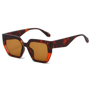 Lunettes de soleil tendance pour femmes, protection UV, <span class=keywords><strong>verres</strong></span> <span class=keywords><strong>dégradés</strong></span> color-block, monture carrée surdimensionnée vintage en PC - Product Image 3
