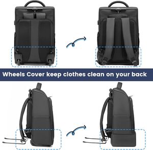 Factory Custom <b>Roll</b> <b>Top</b> <b>Backpack</b> Oxford <b>Roll</b> <b>Top</b> <b>Laptop</b> <b>Backpacks</b> Unisex Minimalist High Quality Capacity Men Rolling School Bag - Product Image 5