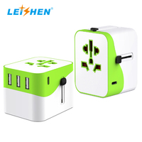 Set hadiah adaptor perjalanan Universal, semua dalam satu adaptor perjalanan dengan 4 Port USB Universal Tipe C steker pengisian daya adaptor perjalanan UK USA EU AU