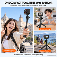 Tongkat Selfie Mini Tripod Magnetik Lepas Cepat untuk Insta360 Ace, Ace Pro dan Ace Pro 2 dengan Tiang Teleskopik dan Kepala Bola