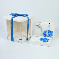 Boîte à gâteau transparente pour anniversaire, boîtes à gâteau de mariage 6-8 pouces, boîte cadeau à emporter avec poignée