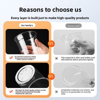 100 Couvercles jetables en PET de qualité alimentaire pour gobelets à café et thé au lait, pour boissons froides, thé au citron, emballage à emporter, impression de logo disponible