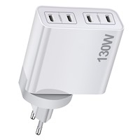 Chargeur USB-C 130W GaN de bureau, station de charge rapide PD 3.0 65W avec sorties 40W et 100W, avec prise US EU UK AU