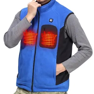 Blue Woven Aquecida Colete Térmica Inverno Body Warmer para Homens e Mulheres O-Neck Modelo SHV04U Padrão Personalizável Serviço OEM