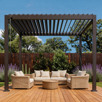 Auvent en aluminium sur mesure pour terrasse, finition thermolaquée au fluorocarbone, options de couleur noir, blanc, argent, personnalisable, naturel