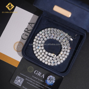 Bộ dây chuyền và vòng tay Tennis mạ bạc S925 5mm VVS1 Moissanite kim cương, chứng nhận GRA, phong cách Hip Hop Iced Out, xuất xứ từ Mỹ - Product Image 4