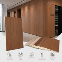 Paneles de Pared de PVC, Tablero de Bambú Carbonizado para Interiores, Revestimiento de Pared para Centros Comerciales y Oficinas