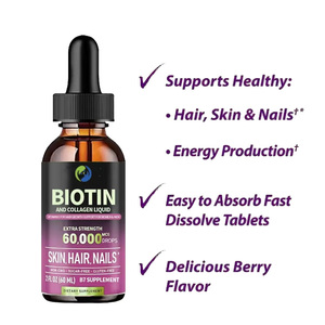 Gotas Líquidas de Colágeno Marino con Biotina Fuerte de Marca Privada Ausreson, Bebida para el Crecimiento del Cabello, Suplementos Vitamínicos, Gotas de Colágeno y Biotina - Product Image 3