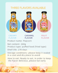 Palomitas de maíz de caramelo de crema de 260g en botella grande <span class=keywords><strong>a</strong></span> <span class=keywords><strong>la</strong></span> <span class=keywords><strong>deriva</strong></span>-Bliss de película casera con aroma suave mantecoso - Product Image 3