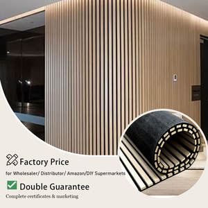 Panneau acoustique Akupanel à lattes courbées, panneaux muraux en placage de bois, panneaux muraux demi-ronds en bois, panneau tambour en bois - Product Image 1