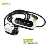 Chargeur portable pour véhicule électrique ZenCar 40A 32A 230V J1772 Type 1 Plug Level 2 EVSE avec chargeur Nema 14-50 9.6kW 7kW EV