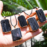 Collier en tourmaline noire naturelle brute Wise Crystal, éco-responsable, thème amour, décoration intérieure, cadeaux d'affaires, Noël