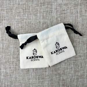 Fashion Organic Cotton Custom Logo Storage <b>Pouch</b> Bag with <b>Drawstring</b> for Cosmetic Gift - Product Image 4