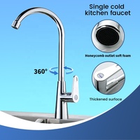 Robinet de cuisine moderne HighArc 360° rotatif à levier unique, montage sur plan, chromé, en plastique, avec valve en céramique et commande tactile facile
